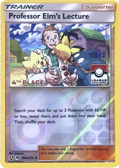 Professor Elm's Lecture - 188a/214 (League Challenge) [4th Place] League & Championship Cards Pokemon card