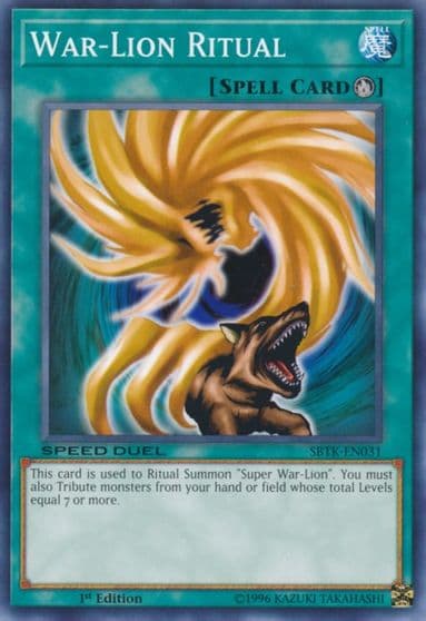 War Lion Ritual Speed Duel: Trials of the Kingdom Yu-Gi-Oh! card