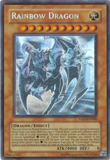 Rainbow Dragon Ghost Rare Chaos Neos Misprint Tactical Evolution Yu-Gi-Oh! card
