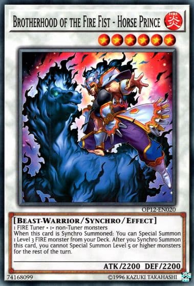 Brotherhood of the Fire Fist Horse Prince OTS Tournament Pack 12 Yu-Gi-Oh! card