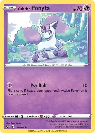 Galarian Ponyta SWSH01: Sword & Shield Base Set Pokemon card