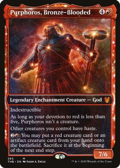 Purphoros Bronze Blooded Showcase Theros Beyond Death Magic card
