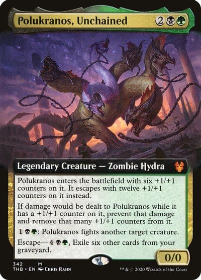 Polukranos Unchained Extended Art Theros Beyond Death Magic card
