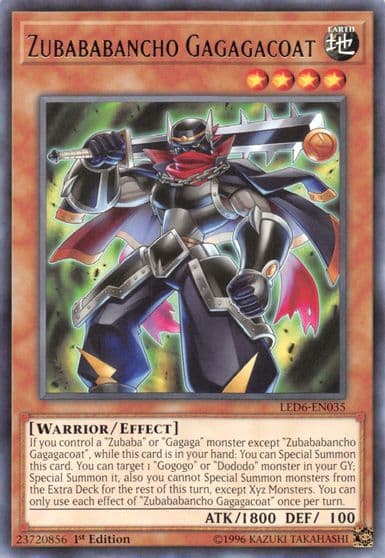 Zubababancho Gagagacoat Legendary Duelists: Magical Hero Yu-Gi-Oh! card
