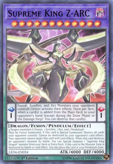 Supreme King Z ARC Legendary Duelists: Magical Hero Yu-Gi-Oh! card