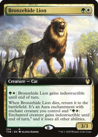 Bronzehide Lion Extended Art Theros Beyond Death Magic card