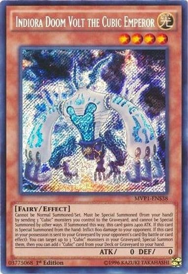 Indiora Doom Volt the Cubic Emperor The Dark Side of Dimensions Movie Pack: Secret Edition Yu-Gi-Oh! card