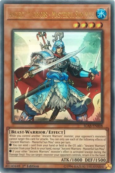 Ancient Warriors Masterful Sun Mou Ignition Assault Yu-Gi-Oh! card