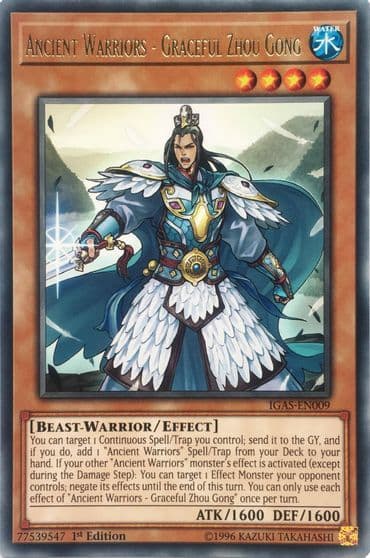 Ancient Warriors Graceful Zhou Gong Ignition Assault Yu-Gi-Oh! card