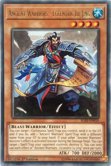 Ancient Warriors Eccentric Lu Jing Ignition Assault Yu-Gi-Oh! card