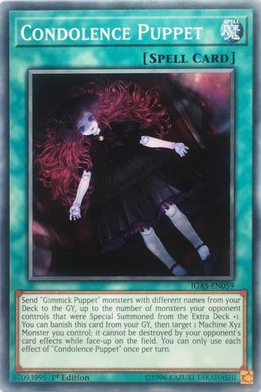 Condolence Puppet Ignition Assault Yu-Gi-Oh! card