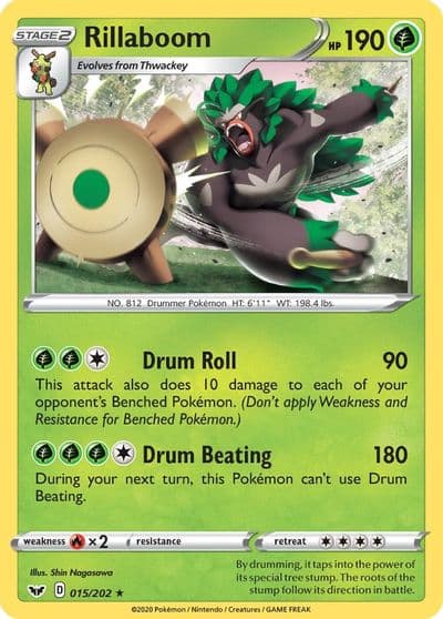 Rillaboom (015) SWSH01: Sword & Shield Base Set Pokemon card