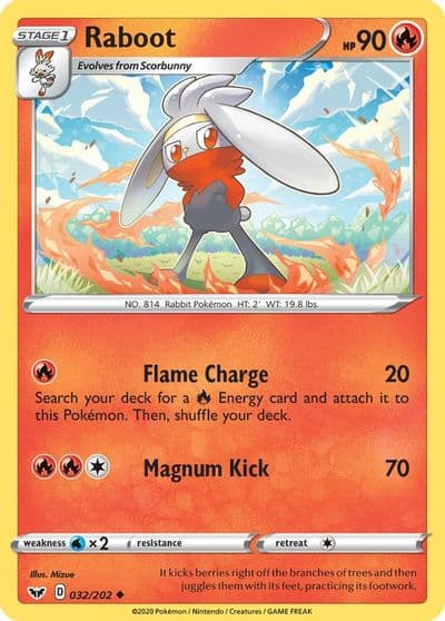 Raboot (032) SWSH01: Sword & Shield Base Set Pokemon card