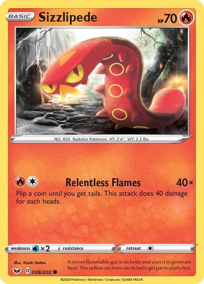 Sizzlipede (038) SWSH01: Sword & Shield Base Set Pokemon card