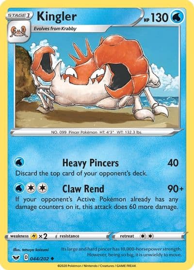 Kingler SWSH01: Sword & Shield Base Set Pokemon card