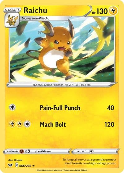 Raichu SWSH01: Sword & Shield Base Set Pokemon card