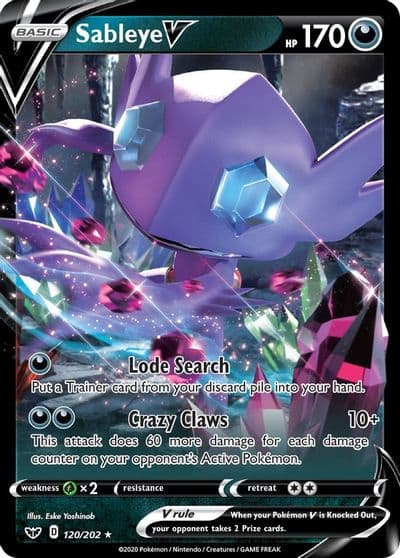 Sableye V SWSH01: Sword & Shield Base Set Pokemon card