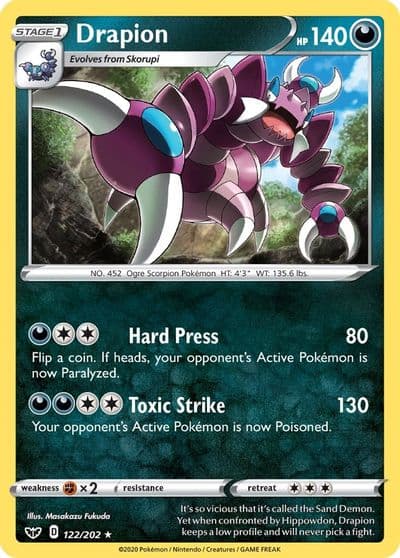 Drapion SWSH01: Sword & Shield Base Set Pokemon card