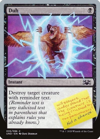 Duh Unsanctioned Magic card