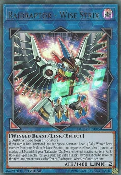 Raidraptor Wise Strix Duel Overload Yu-Gi-Oh! card