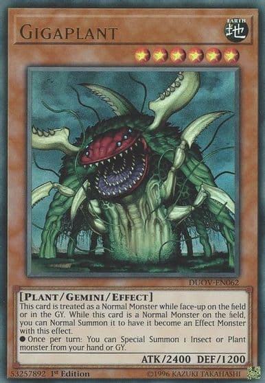 Gigaplant Duel Overload Yu-Gi-Oh! card
