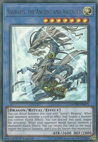 Sauravis the Ancient and Ascended Duel Overload Yu-Gi-Oh! card