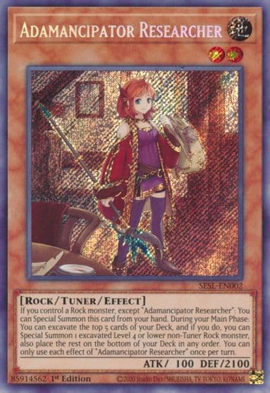 Adamancipator Researcher Secret Slayers Yu-Gi-Oh! card