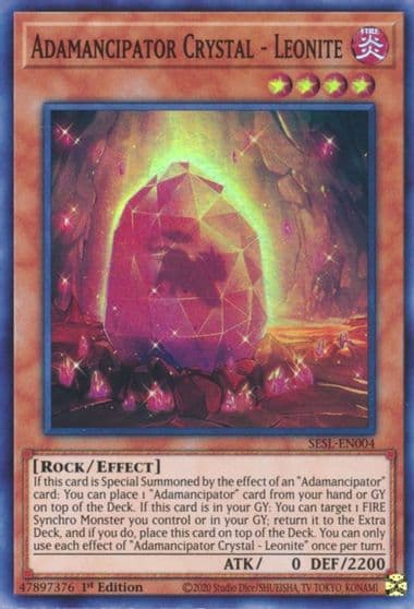 Adamancipator Crystal Leonite Secret Slayers Yu-Gi-Oh! card
