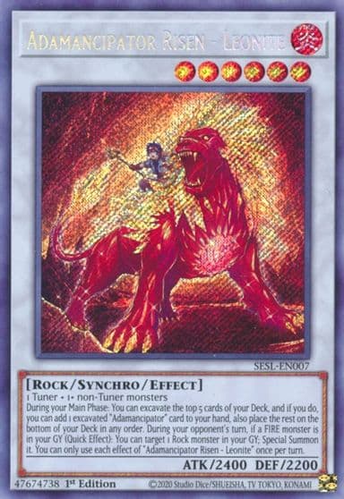Adamancipator Risen Leonite Secret Slayers Yu-Gi-Oh! card