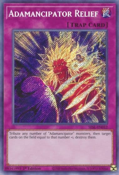 Adamancipator Relief Secret Slayers Yu-Gi-Oh! card