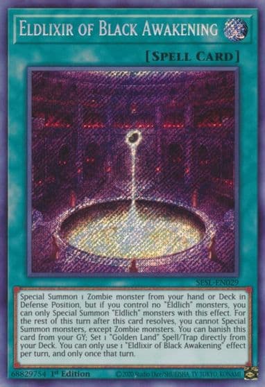 Eldlixir of Black Awakening Secret Slayers Yu-Gi-Oh! card