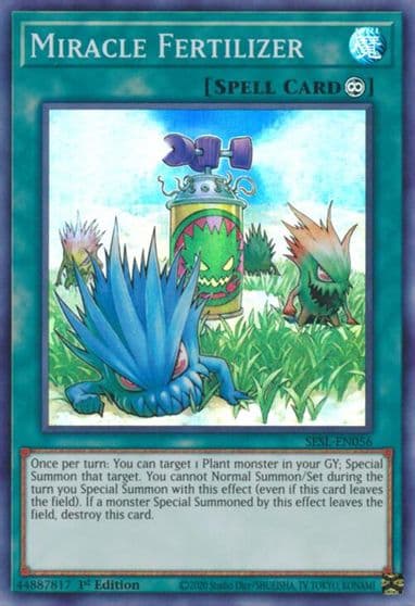 Miracle Fertilizer Secret Slayers Yu-Gi-Oh! card