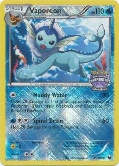 Vaporeon (State Championships) League & Championship Cards Pokemon card