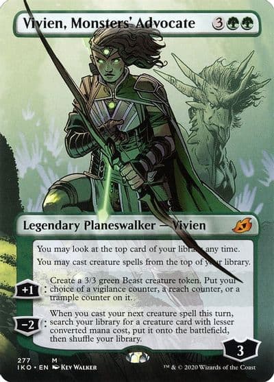 Vivien Monsters Advocate Borderless Ikoria: Lair of Behemoths Magic card