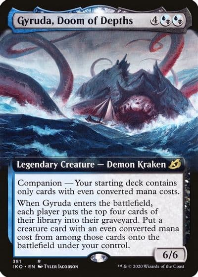 Gyruda Doom of Depths Extended Art Ikoria: Lair of Behemoths Magic card