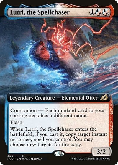 Lutri the Spellchaser Extended Art Ikoria: Lair of Behemoths Magic card