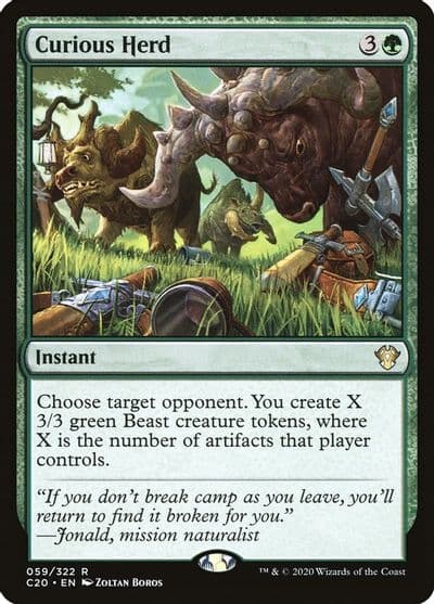 Curious Herd Commander 2020 Magic card