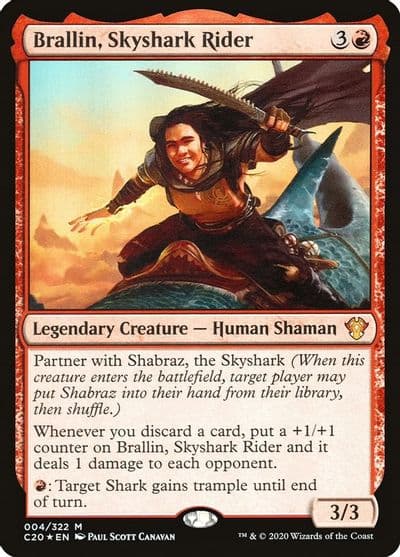 Brallin Skyshark Rider Commander 2020 Magic card