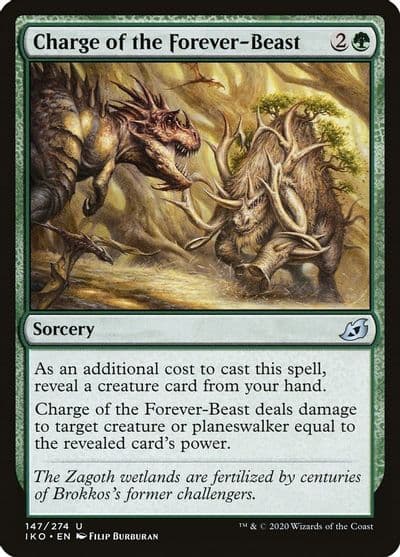 Charge of the Forever Beast Ikoria: Lair of Behemoths Magic card