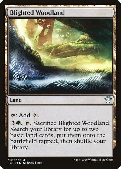Blighted Woodland Commander 2020 Magic card