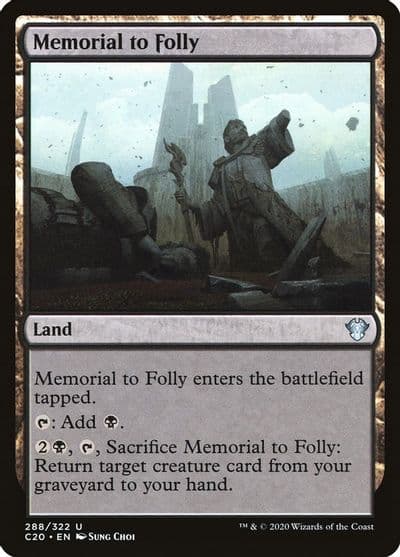 Memorial to Folly Commander 2020 Magic card