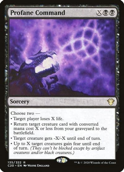 Profane Command Commander 2020 Magic card