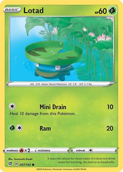 Lotad SWSH02: Rebel Clash Pokemon card