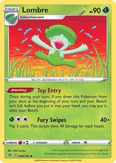 Lombre SWSH02: Rebel Clash Pokemon card