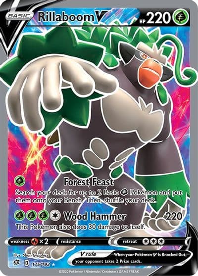Rillaboom V (Full Art) SWSH02: Rebel Clash Pokemon card