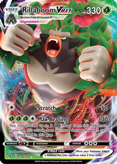 Rillaboom VMAX SWSH02: Rebel Clash Pokemon card