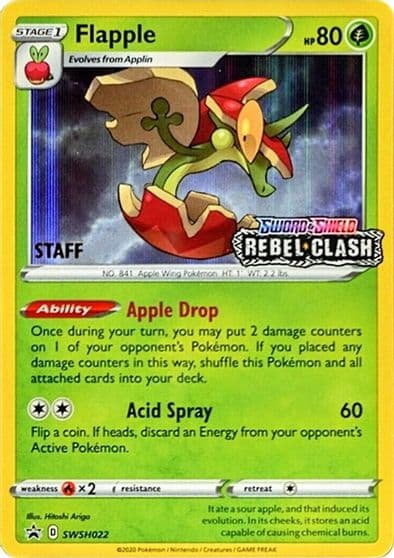 Flapple - SWSH022 (Prerelease) [Staff] SWSH: Sword & Shield Promo Cards Pokemon card