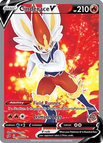 Cinderace V (Full Art) SWSH02: Rebel Clash Pokemon card