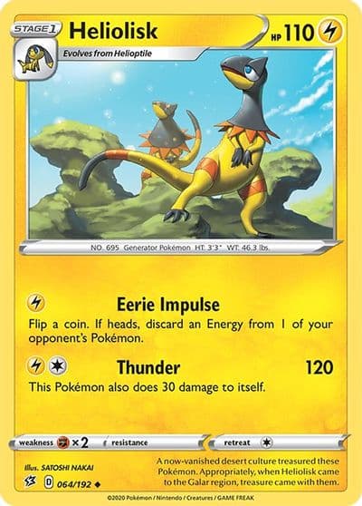 Heliolisk SWSH02: Rebel Clash Pokemon card