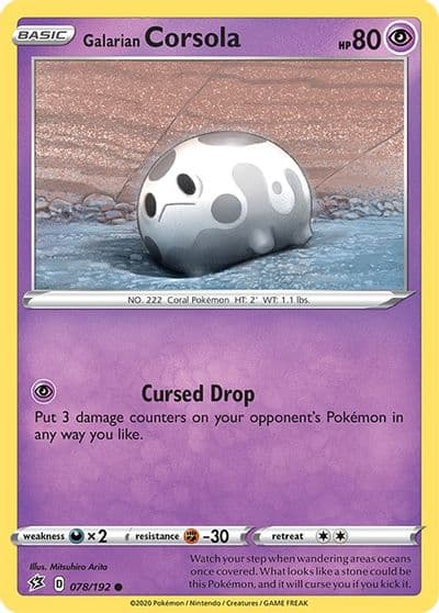 Galarian Corsola SWSH02: Rebel Clash Pokemon card